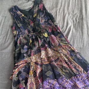 Nanette Lepore Tiered Multicolor Patterned Dress